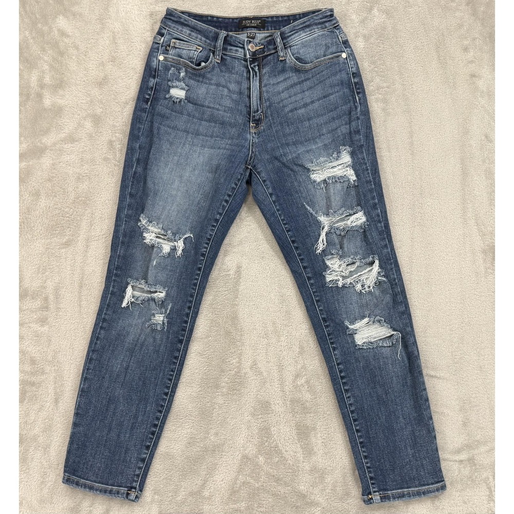Judy Blue Jeans Womens 5/27 Blue Los Angeles Distressed Skinny Stretch Grungeβ